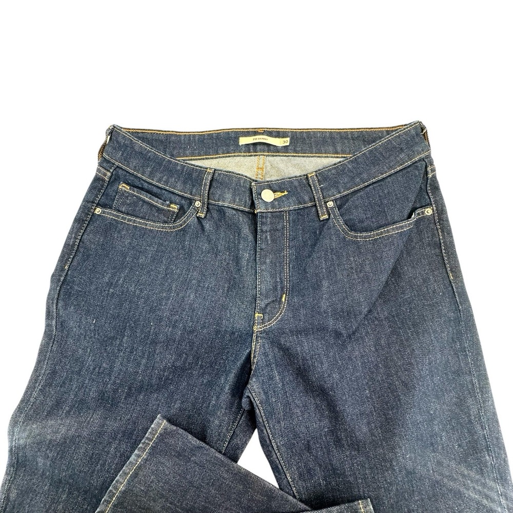 Levi's 711 Skinny Jeans Size 30 Dark Wash Mid Rise Stretch Denim Blue New - Picture 7 of 9